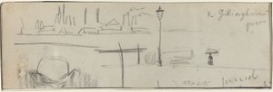 Gillingham Pier, Londres [verso] de Felix Hilaire Buhot