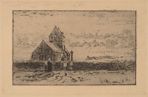 A Igreja de Jobourg, 1887. de Felix Hilaire Buhot