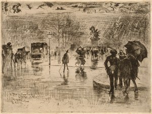 O Retorno dos Artistas, 1877. de Felix Hilaire Buhot