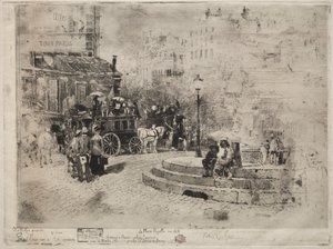 Lugar Pigalle em 1878 de Felix Hilaire Buhot