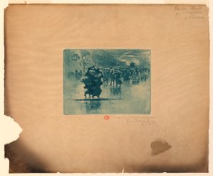 Rua chuvosa de Felix Hilaire Buhot