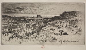 A capela Saint-Michel em Lestre, 1881. de Felix Hilaire Buhot