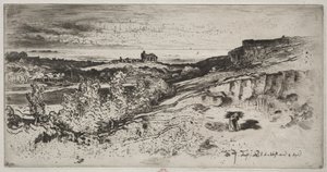 A capela Saint-Michel em lEstre, 1881. de Felix Hilaire Buhot