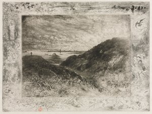 The Cliff, Baía de Saint Malo de Felix Hilaire Buhot