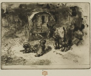 Os guardiões da casa, ou os companheiros do acrobata de Felix Hilaire Buhot