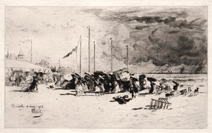 A tempestade em Trouville de Felix Hilaire Buhot