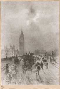 A Torre do Relógio Victoria Londres de Felix Hilaire Buhot