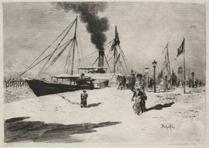 O cais em Trouville, 1877. de Felix Hilaire Buhot