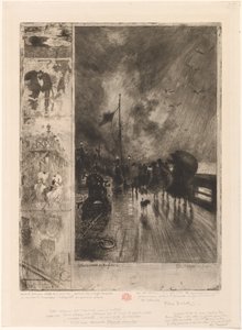 A Landing na Inglaterra, Landing na Inglaterra 1879. de Felix Hilaire Buhot