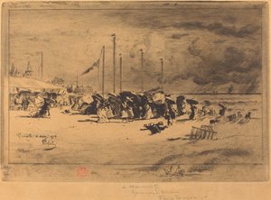 Tempestade em Trouville de Felix Hilaire Buhot