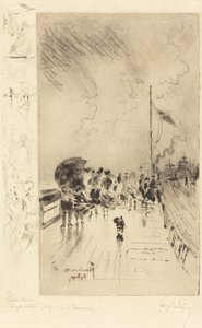 Um cais na Inglaterra, 1879. de Felix Hilaire Buhot