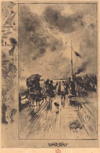 Um cais na Inglaterra, 1879. de Felix Hilaire Buhot
