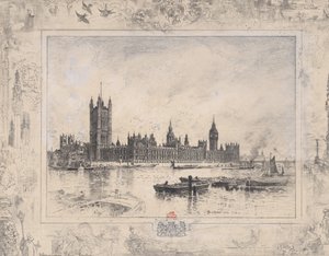 Palácio de Westminster, 1884. de Felix Hilaire Buhot