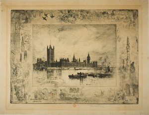 Palácio de Westminster, Londres de Felix Hilaire Buhot