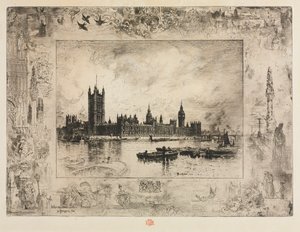 Westminster Place, 1884. de Felix Hilaire Buhot