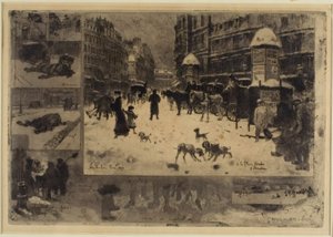 Inverno em Paris de Felix Hilaire Buhot