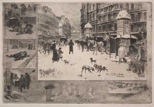 Inverno em Paris de Felix Hilaire Buhot