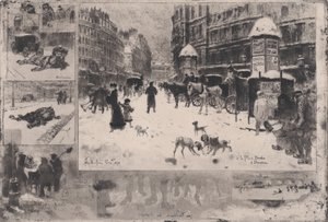 Inverno em Paris, ou neve em Paris, 1879. de Felix Hilaire Buhot