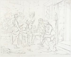 (Rip Van Winkle, ilustração) Rip a contar a sua história fabulosa de Felix Octavius Carr Darley