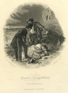 David Copperfield: salvo da destruição, gravado por HB Hall und Sons, 1867 de Felix Octavius Carr Darley