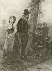 O trabalho do amor é perdido. Ato I, Cena II (gravura) de Felix Octavius Carr Darley