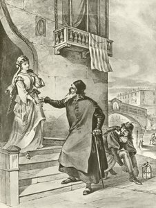 O Mercador de Veneza. Ato II, Cena V (gravura) de Felix Octavius Carr Darley