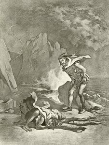 A tempestade. Ato II, Cena II (gravura) de Felix Octavius Carr Darley