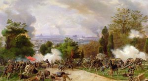 Combate no cemitério de Pere Lachaise em 1871 (óleo sobre tela) de Felix Philippoteaux