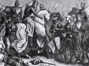 Henrique III (1207-72) na Batalha de Lewes, 14 de maio de 1264 de Felix Philippoteaux