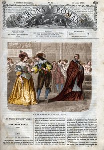 Série romana: "Os Três Mosqueteiros" de Alexandre Dumas (1802-1870) Ilustração do Capítulo XXII em "Os bons romances". de Felix Philippoteaux