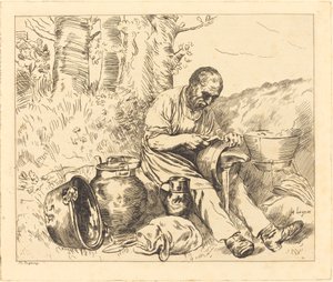 O Tinker (Le retameur) de Felix Régamey after Alphonse Legros