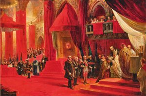 A Coroação do Imperador Carlos I da Áustria como Rei Carlos IV da Hungria..., 1917.