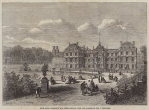 Vista do Palácio do Senado francês, dos jardins do Luxemburgo de Felix Thorigny