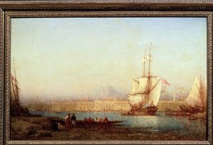 O Bósforo (Bósforo). Pintura de Felix François Ziem (1821-1911). Óleo sobre tela, 65 x 105 cm. Arte francesa do século XIX. Museu Pushkin de Belas Artes, Moscou.
