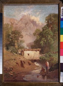 Paysage de Crimee (paisagem da Crimeia) - Peinture de Fyodor Vasilyev (Feodor Alexandrovich, Fiodor Alexandrovitch Vassiliev (1850-1873), huile sur toile