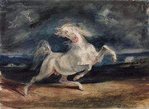 Cavalo Assustado por um raio de Ferdinand Victor Eugene Delacroix
