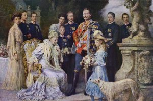 Kaiser Wilhelm II e a Família Imperial Alemã de Ferdinand (after) Keller