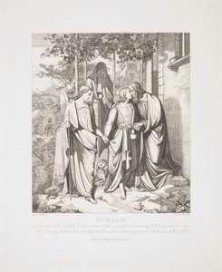 Tobias se despede do pai, 1829. de Ferdinand Anton Kruger