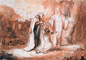 Um anjo do Senhor apareceu à esposa de Manoá ..., c1636-1680 de Ferdinand Bol