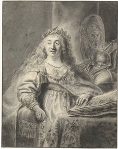 Minerva no seu gabinete de estudo de Ferdinand Bol