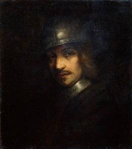 Retrato de um homem com capacete, século XVII de Ferdinand Bol