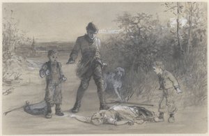 Teun o caçador no cadáver de Zijtje de Ferdinand Carl Sierich