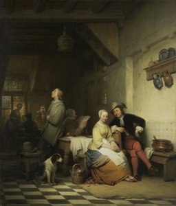 Interior de uma estalagem, com figuras em traje do século XVII de Ferdinand De Braekeleer (I)