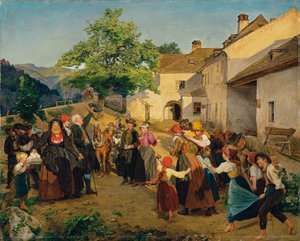 Adeus da noiva à casa dos pais - Höldrichsmühle de Ferdinand Georg Waldmuller