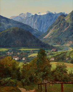 O Dachstein da Sophien Double View perto de Ischl de Ferdinand Georg Waldmuller