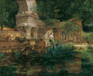 A ruína romana em Schönbrunn de Ferdinand Georg Waldmuller
