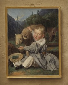 Retrato de Gustave von Arthaber como uma criança de Ferdinand Georg Waldmuller