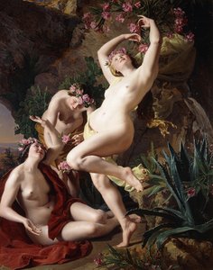 As Ninfas na Odisséia de Homero; As Ninfas da Odisséia de Homero, 1856 de Ferdinand Georg Waldmuller