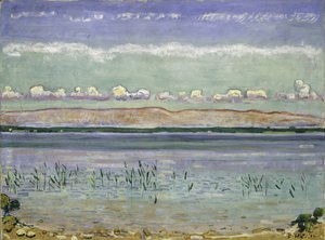Lago Genebra com Jura Hills, 1911 de Ferdinand Hodler