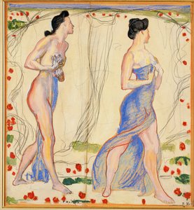 Estudo para "Die Cempfindung I", c.1901-02 de Ferdinand Hodler